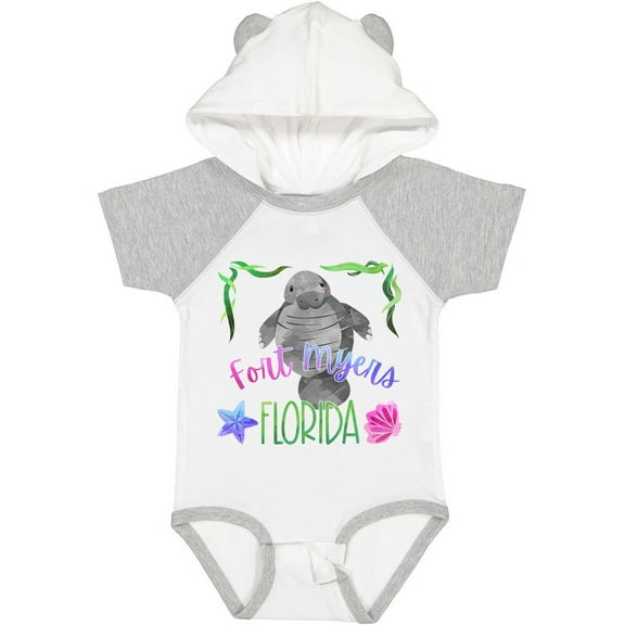 Inktastic Fort Myers Florida Cute Swimming Manatee Boys or Girls Baby Bodysuit