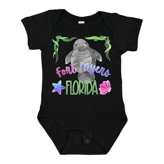 Inktastic Fort Myers Florida Cute Swimming Manatee Boys or Girls Baby Bodysuit