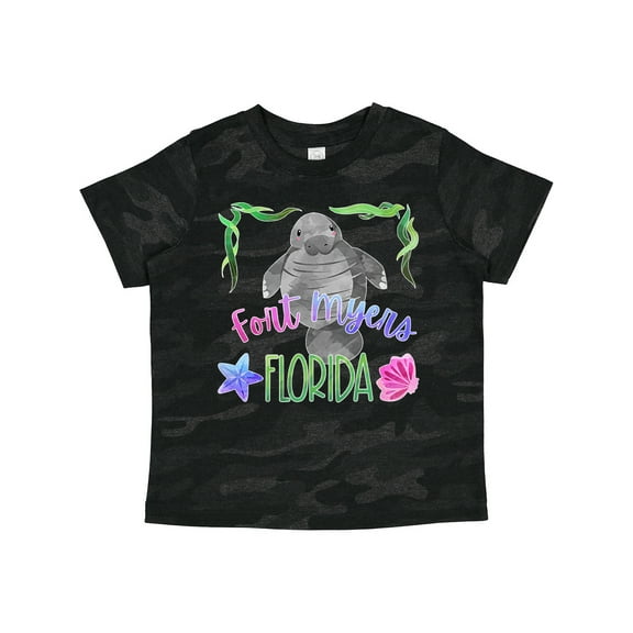 Inktastic Fort Myers Florida Cute Swimming Manatee Boys or Girls Toddler T-Shirt
