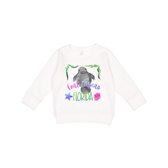 Inktastic Fort Myers Florida Cute Swimming Manatee Toddler Sweatshirt