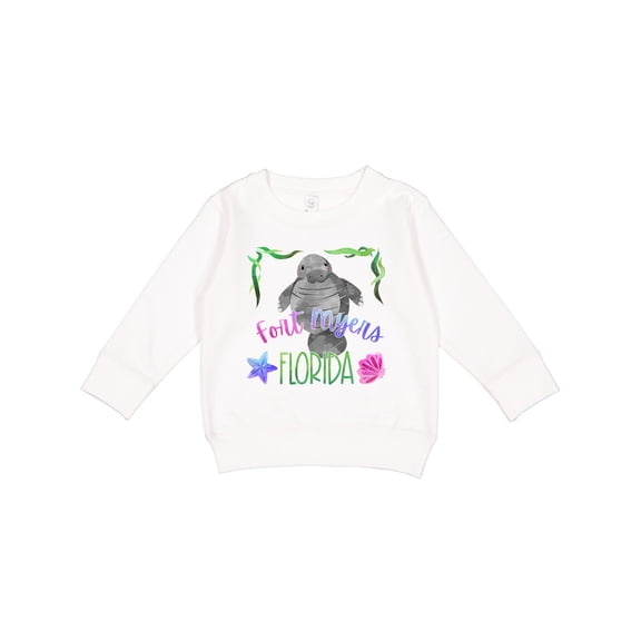 Inktastic Fort Myers Florida Cute Swimming Manatee Toddler Sweatshirt