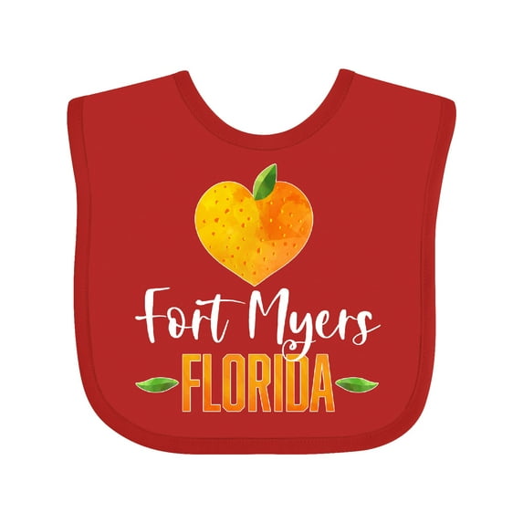 Inktastic Fort Myers Florida Orange in Heart Boys or Girls Baby Bib
