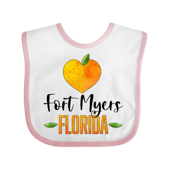 Inktastic Fort Myers Florida Orange in Heart Boys or Girls Baby Bib