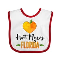 Inktastic Fort Myers Florida Orange in Heart Boys or Girls Baby Bib