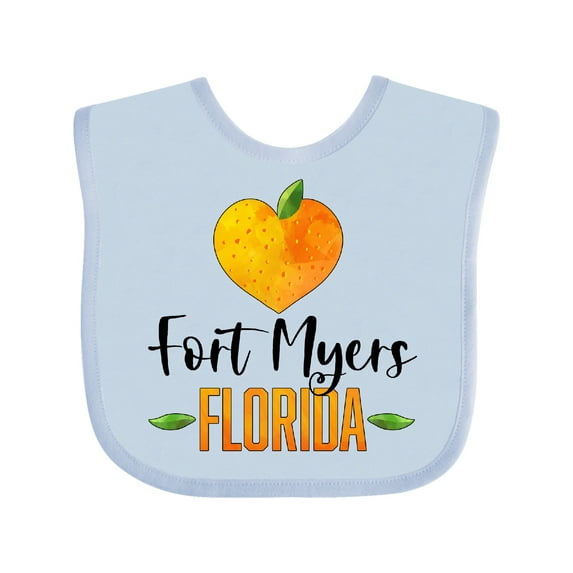 Inktastic Fort Myers Florida Orange in Heart Boys or Girls Baby Bib