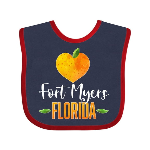 Inktastic Fort Myers Florida Orange in Heart Boys or Girls Baby Bib