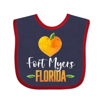 Inktastic Fort Myers Florida Orange in Heart Boys or Girls Baby Bib