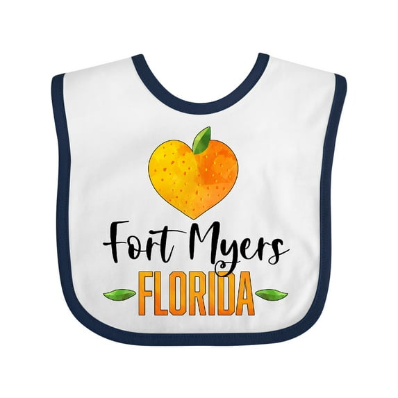 Inktastic Fort Myers Florida Orange in Heart Boys or Girls Baby Bib