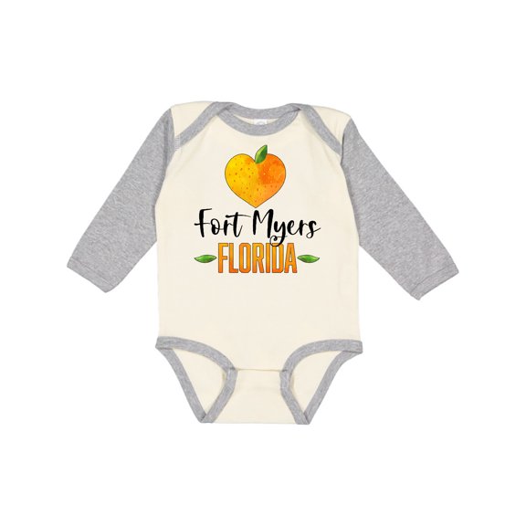 Inktastic Fort Myers Florida Orange in Heart Boys or Girls Long Sleeve Baby Bodysuit