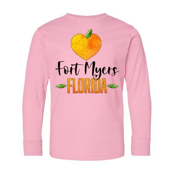 Inktastic Fort Myers Florida Orange in Heart Long Sleeve Youth T-Shirt