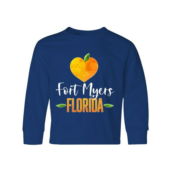 Inktastic Fort Myers Florida Orange in Heart Long Sleeve Youth T-Shirt