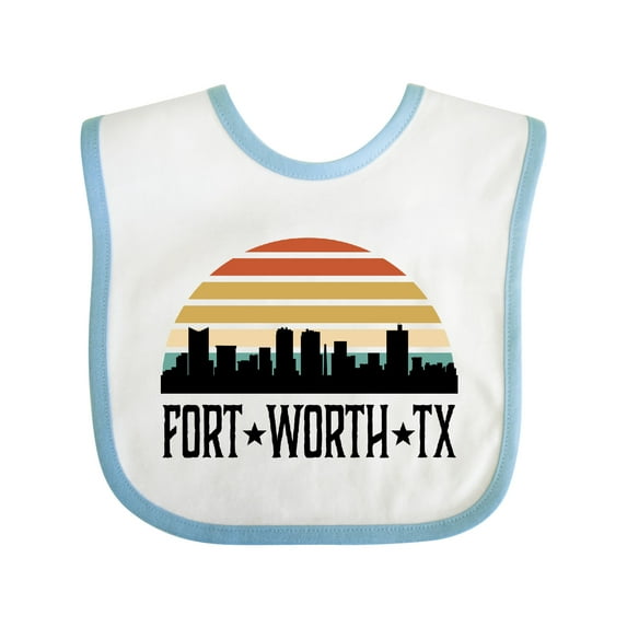 Inktastic Fort Worth Texas Skyline Retro Boys or Girls Baby Bib