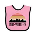 thumbnail image 1 of Inktastic Fort Worth Texas Skyline Retro Boys or Girls Baby Bib, 1 of 4