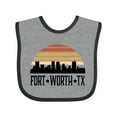 thumbnail image 1 of Inktastic Fort Worth Texas Skyline Retro Boys or Girls Baby Bib, 1 of 4
