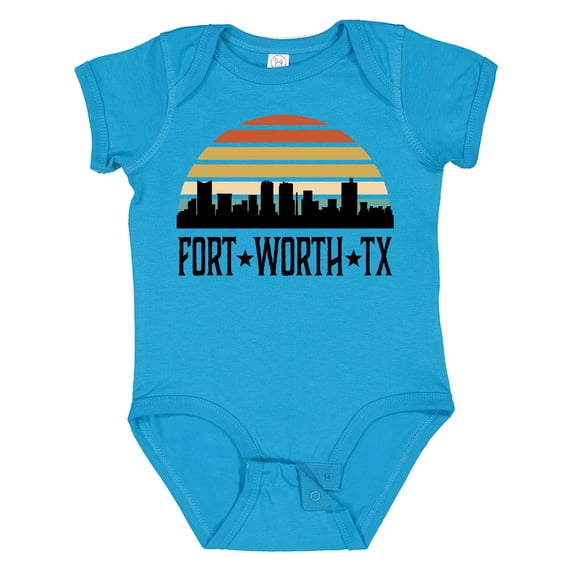Inktastic Fort Worth Texas Skyline Retro Boys or Girls Baby Bodysuit