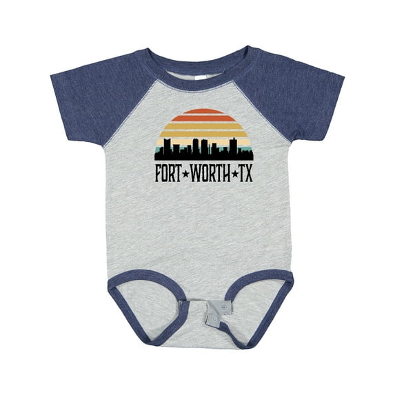 Inktastic Fort Worth Texas Skyline Retro Boys or Girls Baby Bodysuit