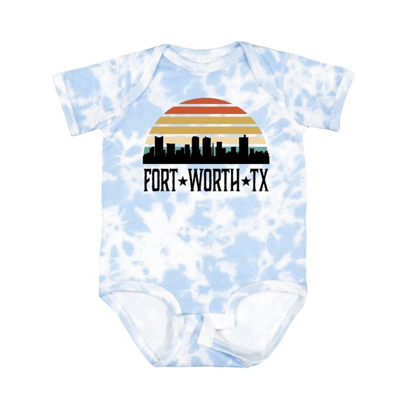 Inktastic Fort Worth Texas Skyline Retro Boys or Girls Baby Bodysuit