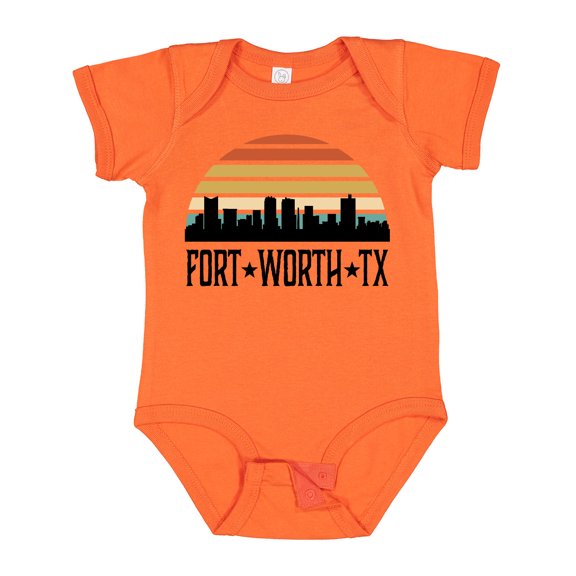 Inktastic Fort Worth Texas Skyline Retro Boys or Girls Baby Bodysuit
