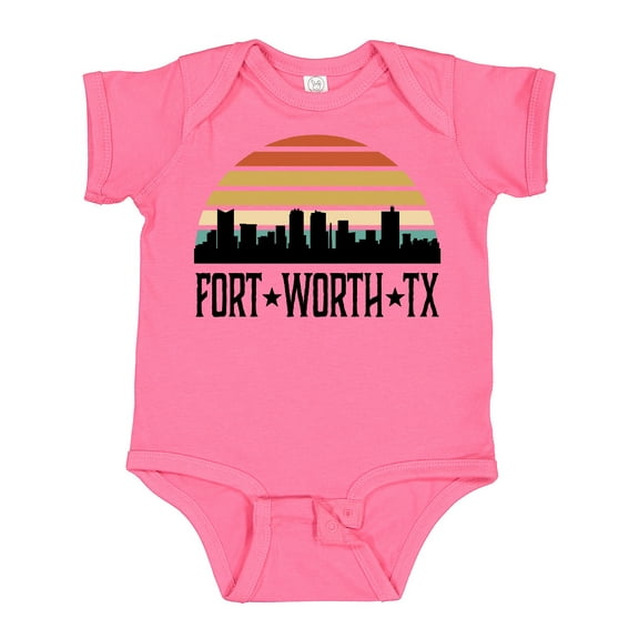 Inktastic Fort Worth Texas Skyline Retro Boys or Girls Baby Bodysuit