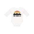 thumbnail image 1 of Inktastic Fort Worth Texas Skyline Retro Boys or Girls Long Sleeve Baby Bodysuit, 1 of 5