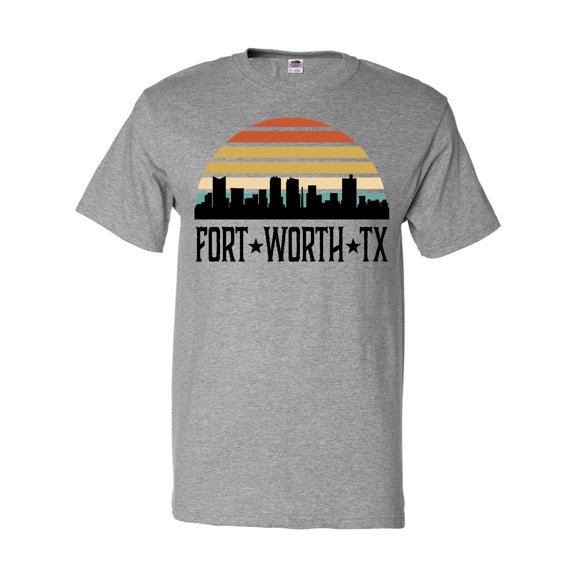 Inktastic Fort Worth Texas Skyline Retro T-Shirt