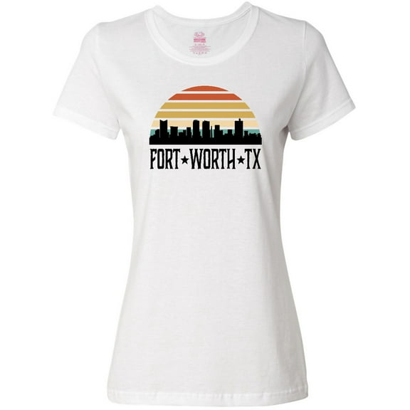 Inktastic Fort Worth Texas Skyline Retro Women's T-Shirt