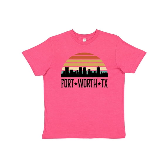 Inktastic Fort Worth Texas Skyline Retro Youth T-Shirt