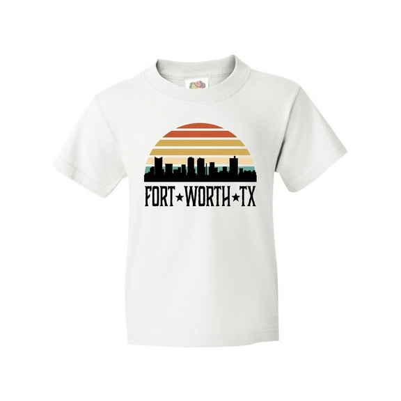 Inktastic Fort Worth Texas Skyline Retro Youth T-Shirt