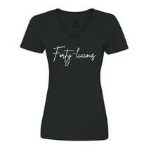 Inktastic Forty-licious- Birthday Humor Women's V-Neck T-Shirt