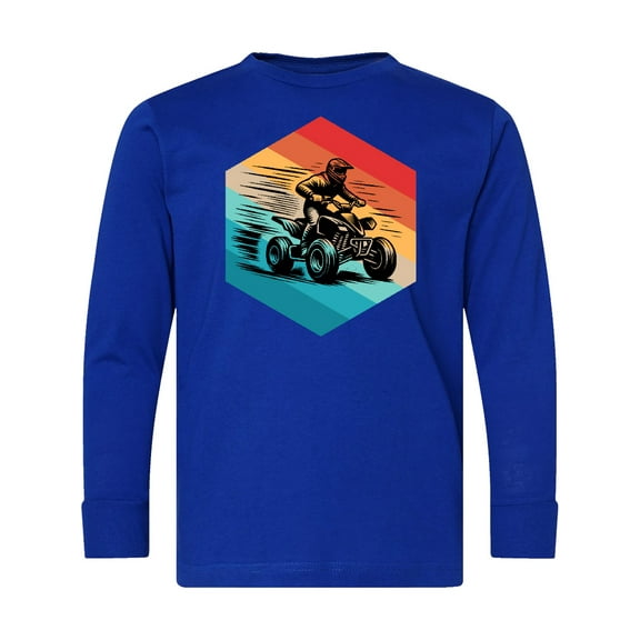 Inktastic Four Wheeling Atv off Roading Retro Long Sleeve Youth T-Shirt