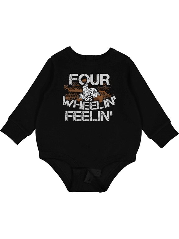 Four Wheeling Mudding Activity Baby Fleece Bodysuit