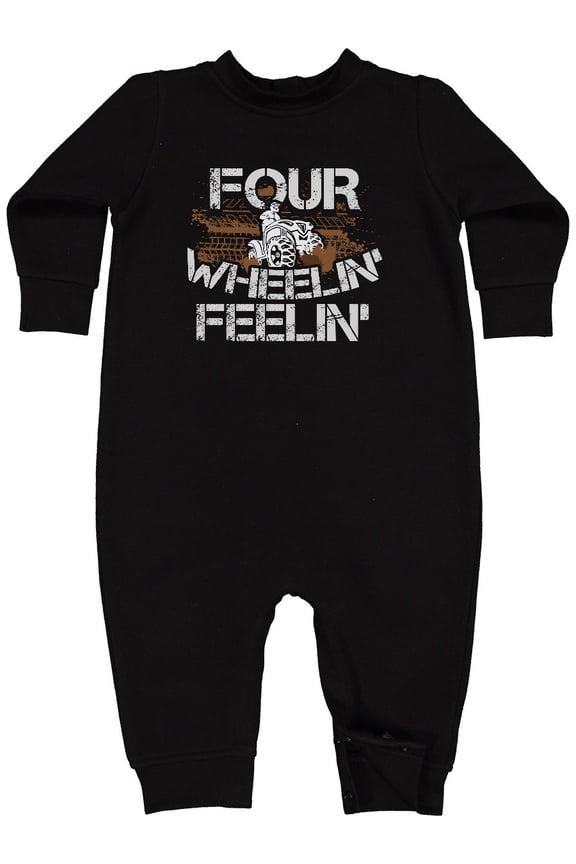 Four Wheeling Mudding Activity Baby Fleece Romper