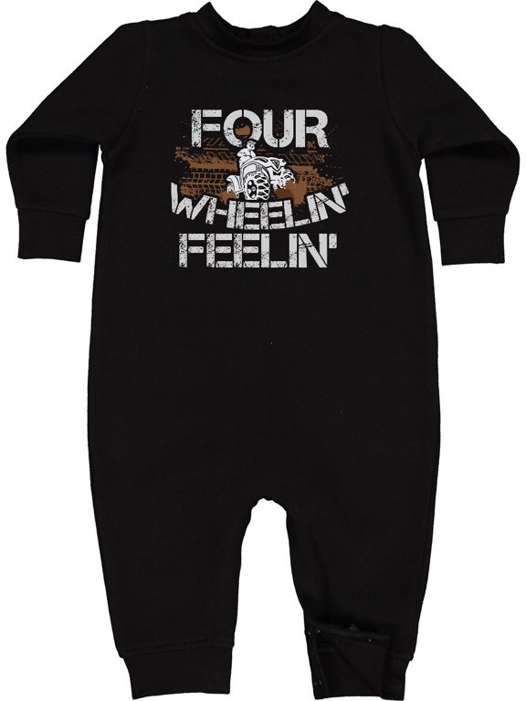Four Wheeling Mudding Activity Baby Fleece Romper