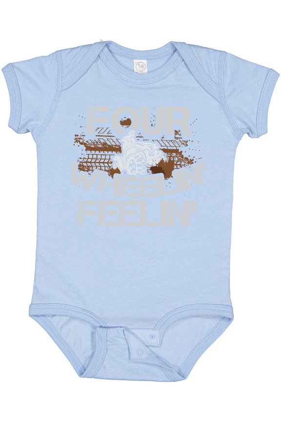 Four Wheeling Mudding Activity Boys or Girls Baby Bodysuit