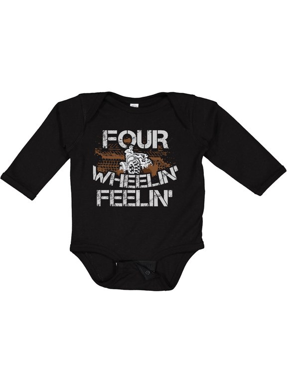 Four Wheeling Mudding Activity Boys or Girls Long Sleeve Baby Bodysuit