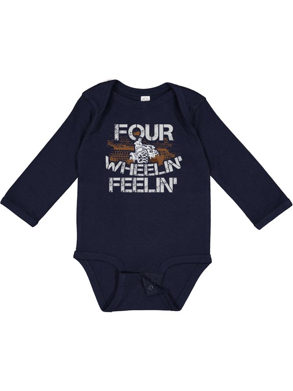 Four Wheeling Mudding Activity Boys or Girls Long Sleeve Baby Bodysuit