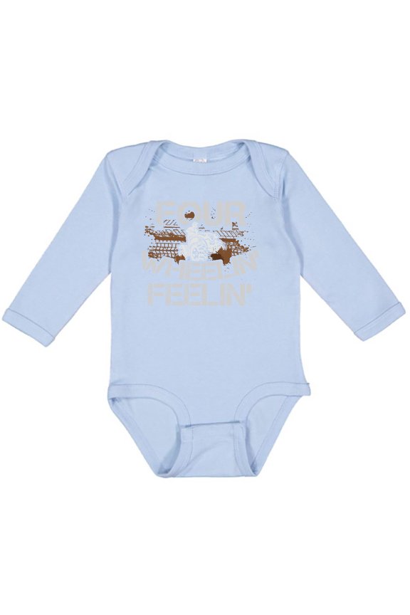 Four Wheeling Mudding Activity Boys or Girls Long Sleeve Baby Bodysuit
