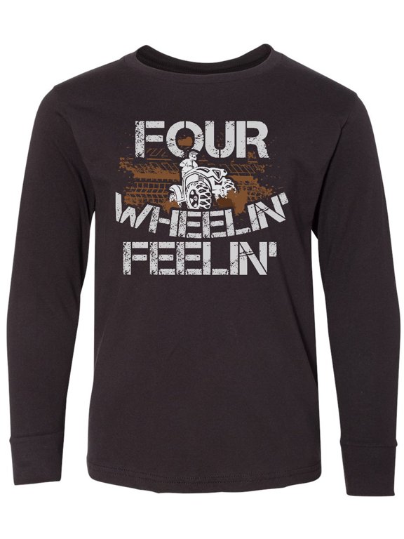 Four Wheeling Mudding Activity Long Sleeve Youth T-Shirt
