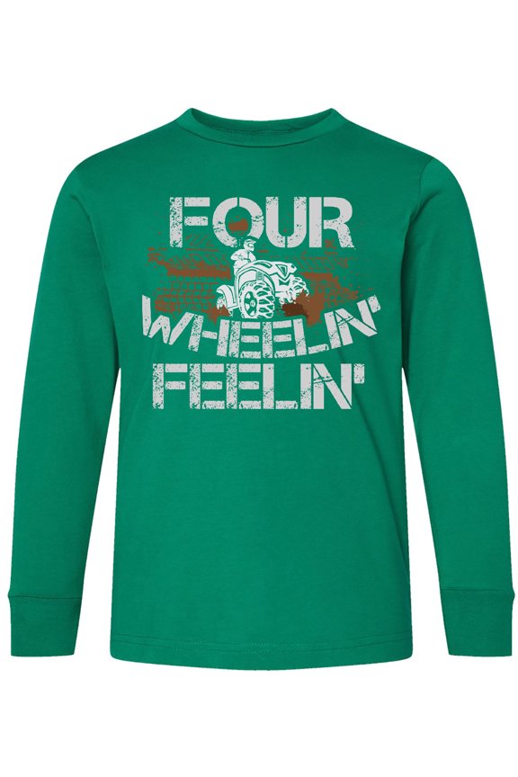 Four Wheeling Mudding Activity Long Sleeve Youth T-Shirt