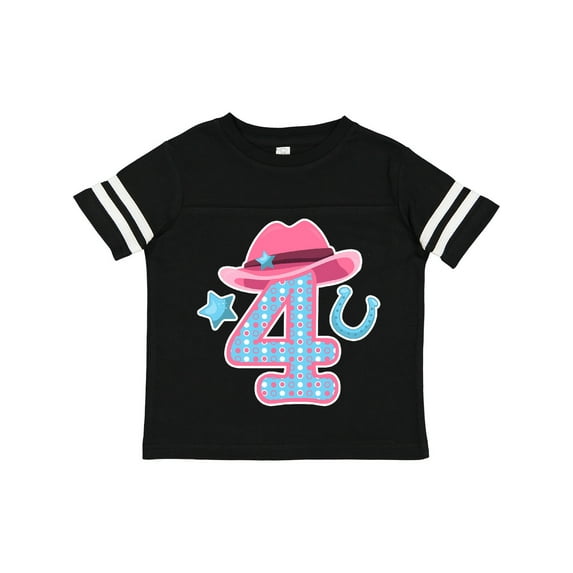Inktastic Four with Cowgirl Hat Star and Horseshoe Girls Toddler T-Shirt