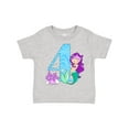 thumbnail image 1 of Inktastic Fourth Birthday Mermaid Girls Toddler T-Shirt, 1 of 5