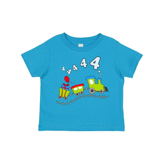 Inktastic Fourth Birthday Party Train Boys or Girls Toddler T-Shirt