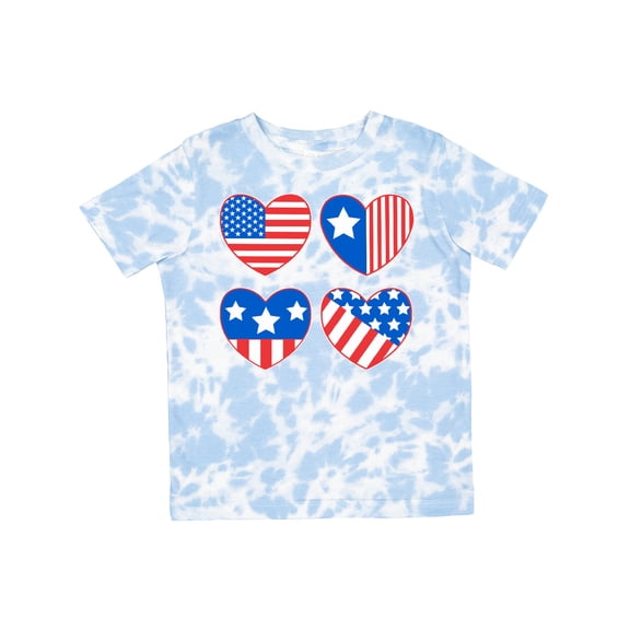 Inktastic Fourth of July American Flag Hearts Boys or Girls Toddler T-Shirt