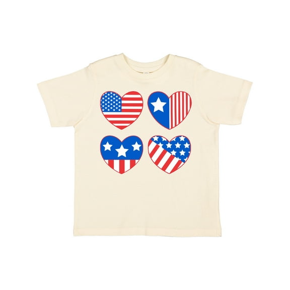 Inktastic Fourth of July American Flag Hearts Boys or Girls Toddler T-Shirt