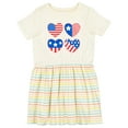 thumbnail image 1 of Inktastic Fourth of July American Flag Hearts Girls Toddler Dress, 1 of 5