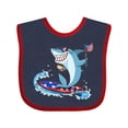 thumbnail image 1 of Inktastic Fourth of July Shark Surfing Boys or Girls Baby Bib, 1 of 4