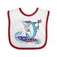 thumbnail image 1 of Inktastic Fourth of July Shark Surfing Boys or Girls Baby Bib, 1 of 4