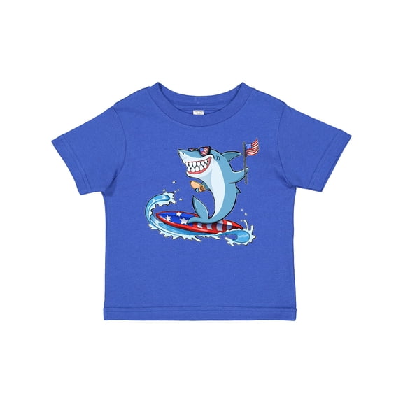 Inktastic Fourth of July Shark Surfing Boys or Girls Baby T-Shirt