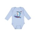 thumbnail image 1 of Inktastic Fourth of July Shark Surfing Boys or Girls Long Sleeve Baby Bodysuit, 1 of 5