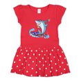 thumbnail image 1 of Inktastic Fourth of July Shark Surfing Gift Baby Girl Dress, 1 of 4
